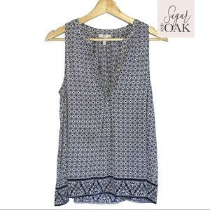 Joie Geometric Sleeveless Silk Top Size Small